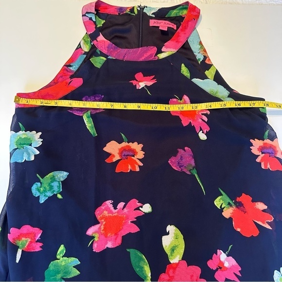 Betsey Johnson Floral Navy Halter Swing Dress - 10 - Picture 8 of 9